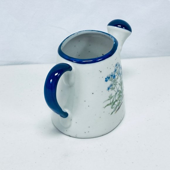 Vintage Mini Ceramic Water Can  Counterpoint Japan Forget-Me-Not Flowers - Picture 5 of 12